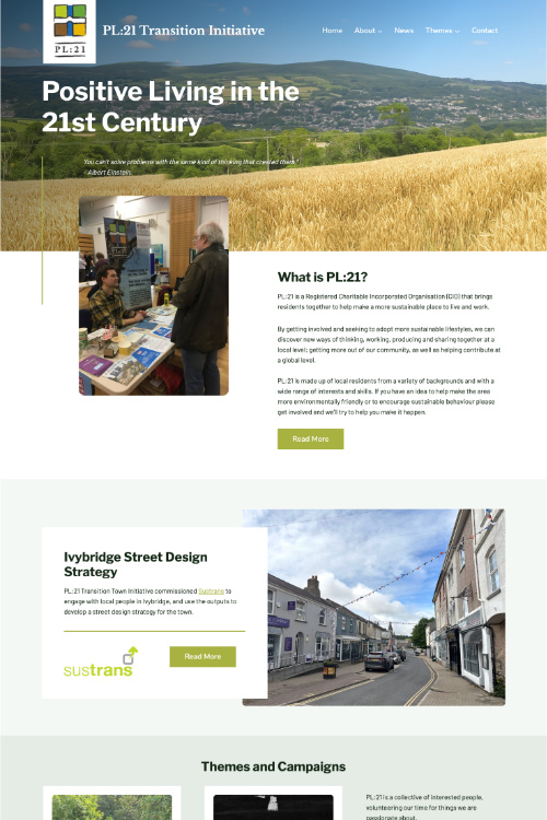 PL:21 Transition Initiative environmental charity Devon website