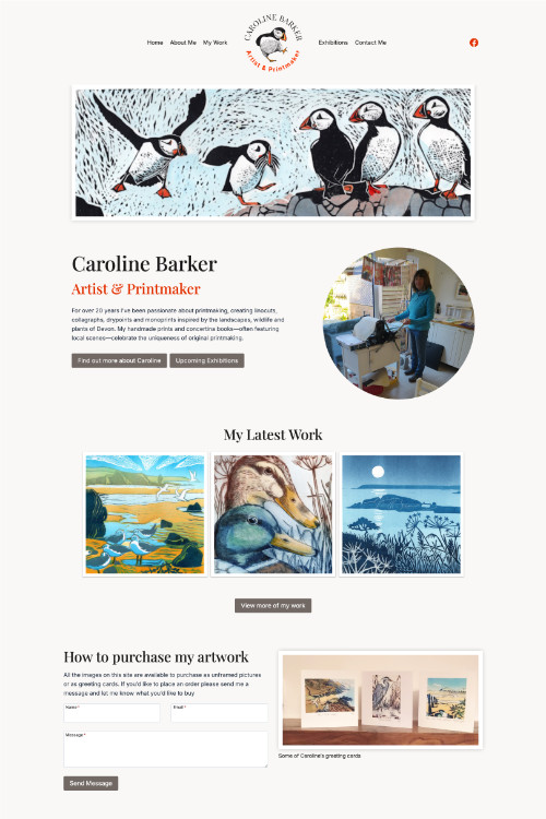 Caroline Barker Art, Devon artist website