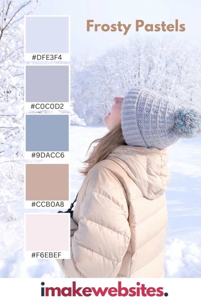 frosty pastel shades for winter colour palette inspiration for your brand.