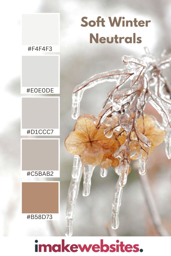 soft winter neutrals such as cream, taupe and warm grey for winter colour palette inspiration
