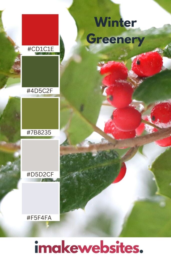 Winter greenery winter colour palette inspiration