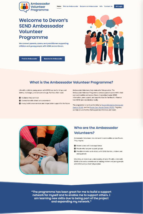 The Ambassador Volunteer Programme home page